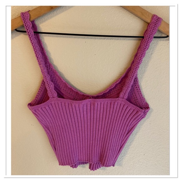 Free People Take Me Home Swit Cami Knit Tank Top Purple Size Small - Picture 2 of 7